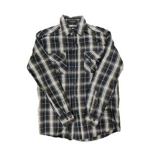 Beverly Hills Polo Club Button Up Shirt Men's Medium Plaid Long Sleeve